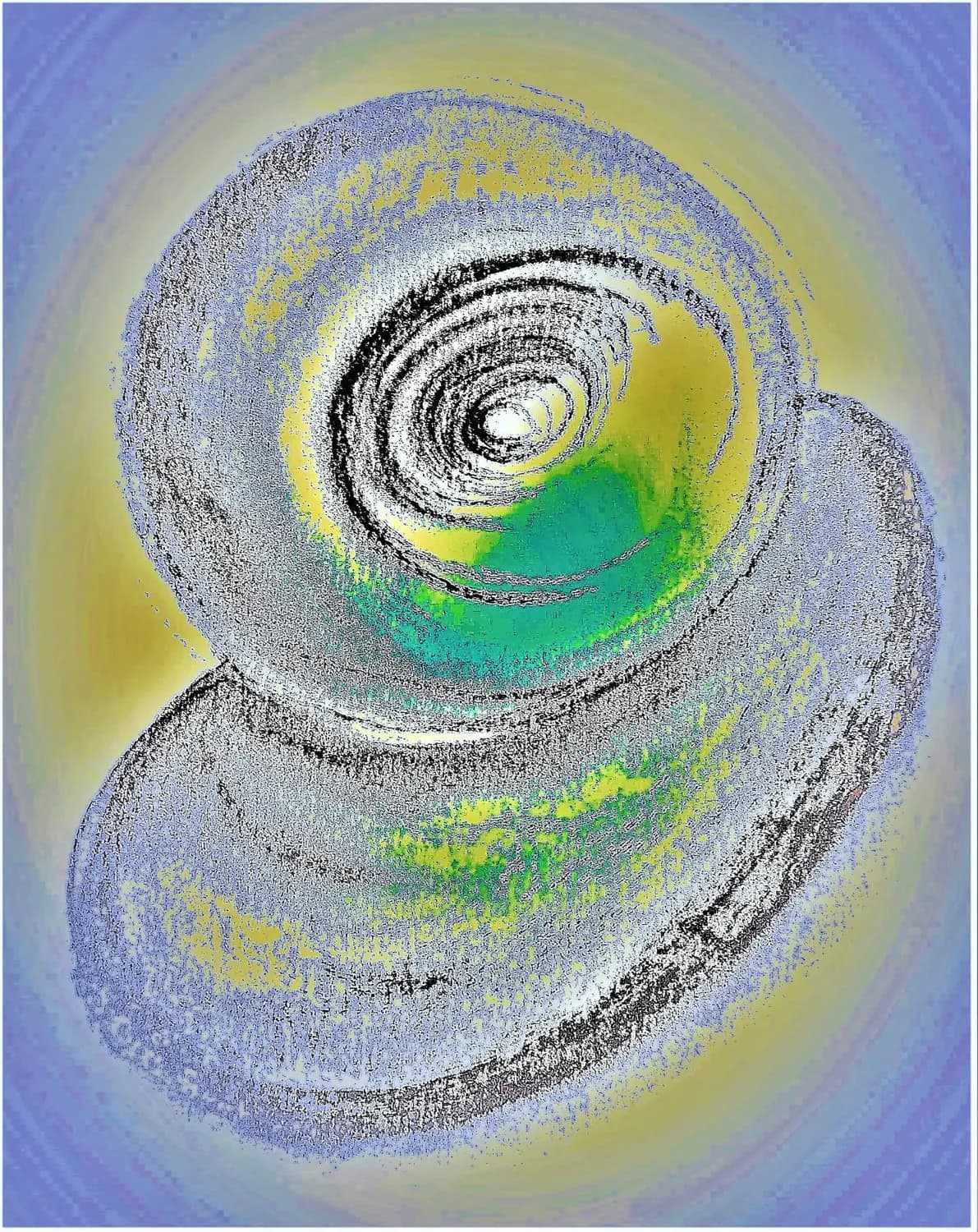 Spiraal in blauwgrijs