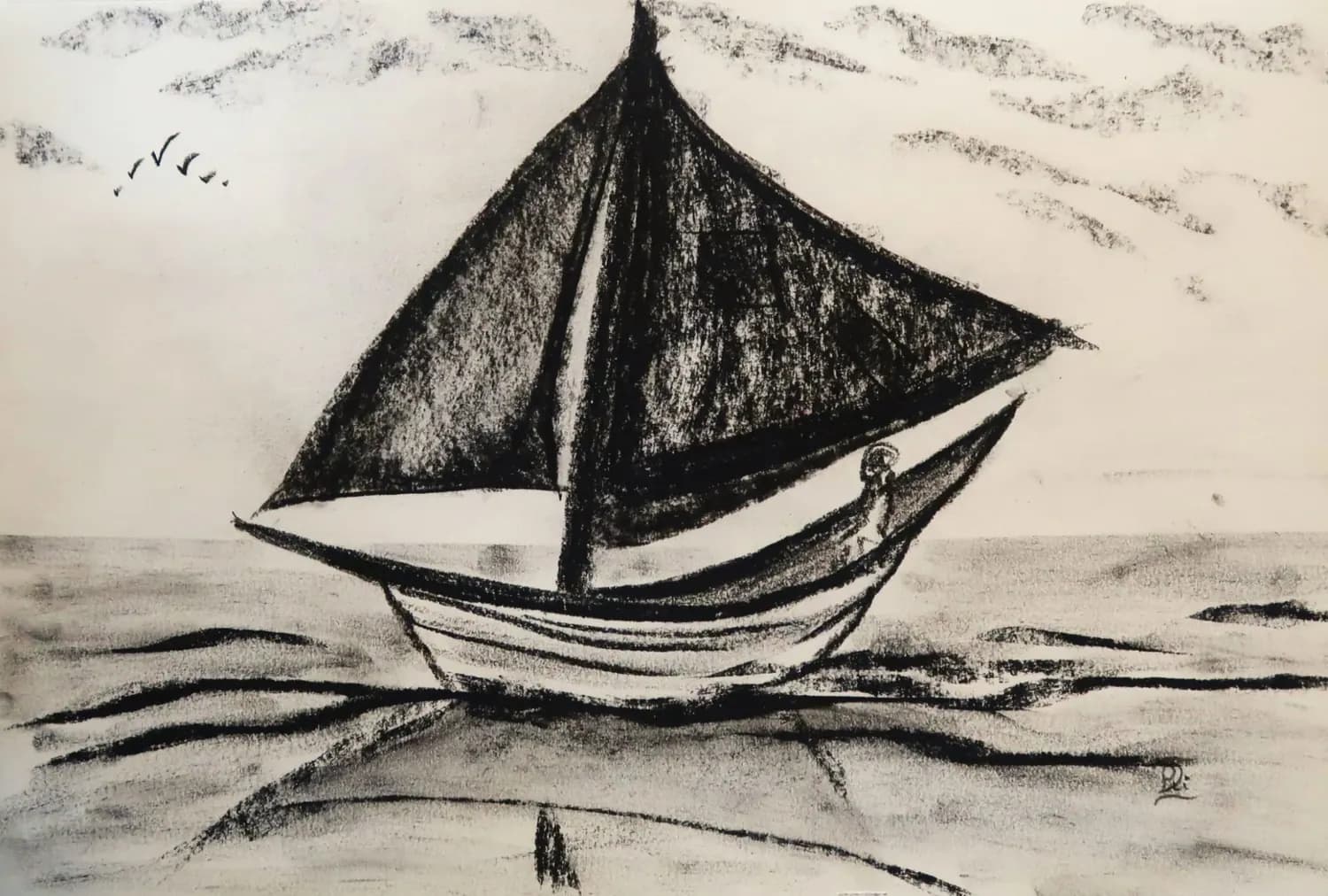 Boot aan het strand